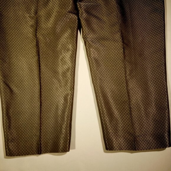 ELISABETH by Liz Claiborne Pants sz 16W Silk Shiny Silver Diamond Print NWT - Picture 12 of 12